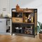 Industrial Sideboard Cabinet with Open Shelves Drawer and Countertop Rustic Brown